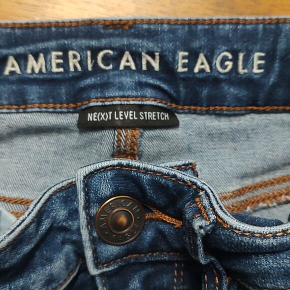 American Eagle Next Level Stretch Super Distressed Hi Rise Jeggings  Sz 4S  NWOT - Picture 15 of 16